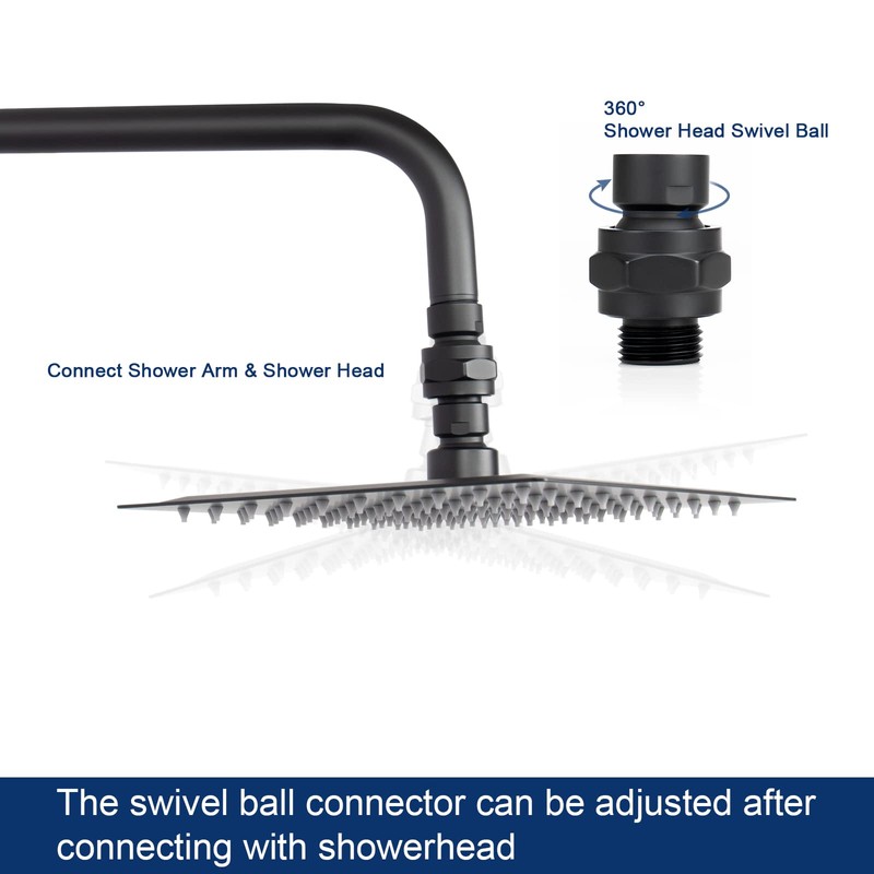 NearMoon Shower Head Swivel Ball Adapter - Solid Brass Shower