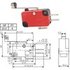 A-DIGISHUO 10pcs Micro Limit Switch V-156-1C25 Hinge Roller Lever Arm