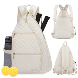 Sucipi Women's Pickleball Backpack - Quilted Crossbody Sling Bag for Tennis & Pickleball Paddle