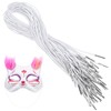 SHINEOFI 50pcs Barbed Elastic Cords with Metal Ends White Stretch