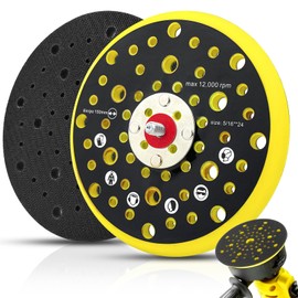 GZhaimai 6 Inch Polishing Attachment Cordless Screwdriver + Soft Pad, 52-Hole Sanding Disc for Polishing Grinding, Compatible with Mirka Ceros Deros