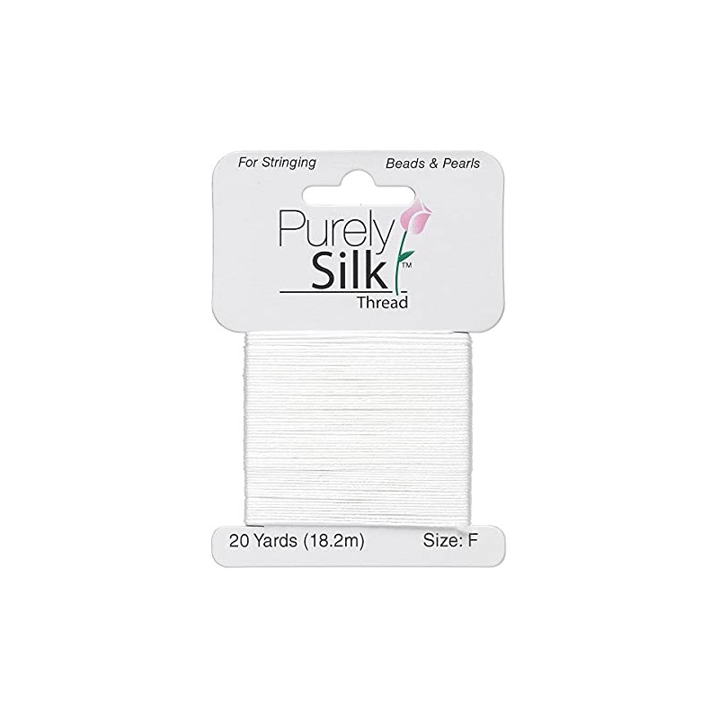 Purely Silk Simply Silk Beading Thread Cord Size F White