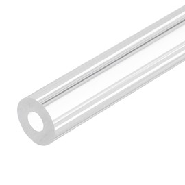 sourcing map Clear Rigid Acrylic Pipe 6mm(1/4 inch) ID x 15mm OD x 305mm Round Tube Tubing