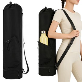 Yoga Mat Case, Yoga Bag, Shoulder Strap, Yoga Mat Bag, Large Storage, Compatible with 0.4 inch (10 mm) Mats, Lightweight, For Pilates and Fitness, 30.7 x 7.5 inches (78