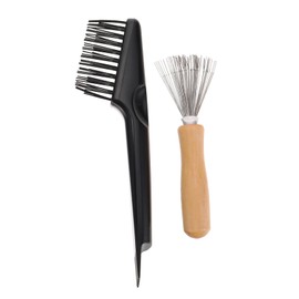 Outanaya Hair Brush Cleaning Rake Brush Set 2-in-1 Double-Sided Brush Hair Brush Hair Remover Tool Easy to Use for Home Travel