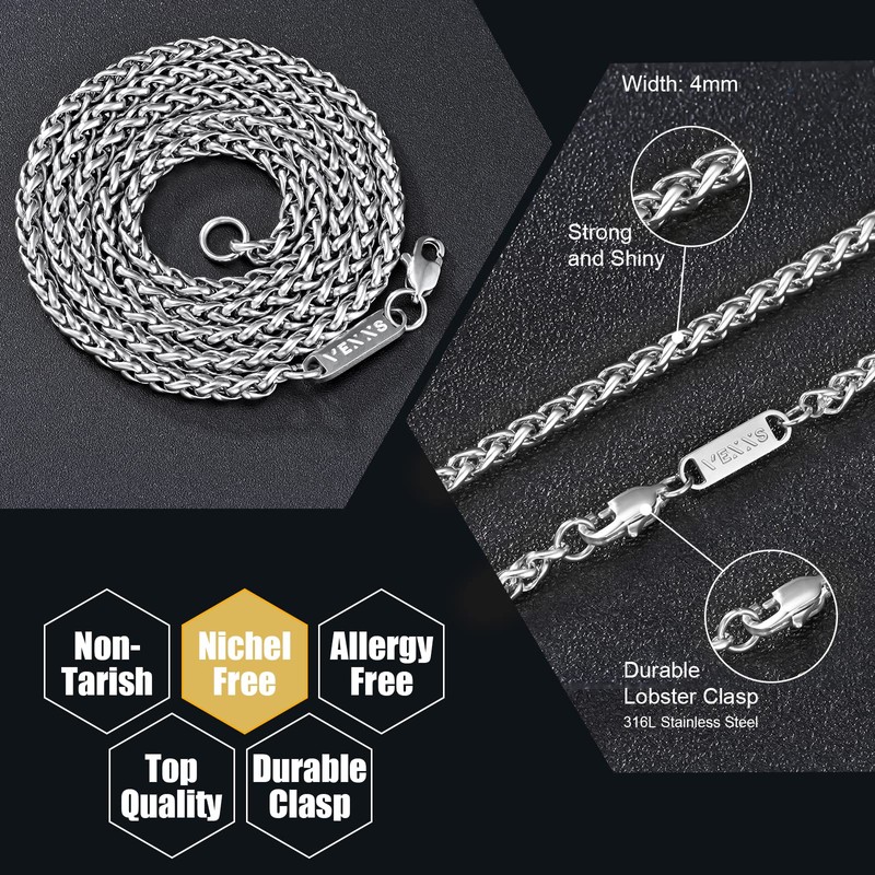 VEXXS Wheat Chain Necklace18