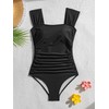 B2prity Womens One Piece Swimsuit Retro Square Neck Tummy Control
