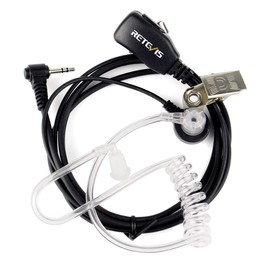 Retevis RT45 Acoustic Tube Walkie Talkie Earpiece with Mic 1 Pin 2.5mm, Compatible with Motorola T200 T260 T460 T600 MH230R MR350R Walkie Talkies, Hands Free Two Way Radio Headset with PTT (10 Pack)