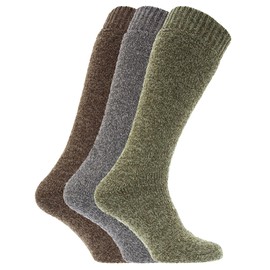 Universaltextilien Herren Thermo-Wollsocken/Thermo-Kniestrümpfe (39-45 EU) (Braun/Blau/Grau)