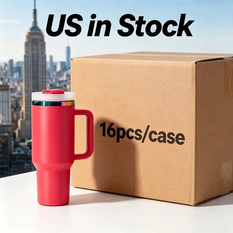 US Rainbow Plated 40oz insulated Tumblers with Handle and Double