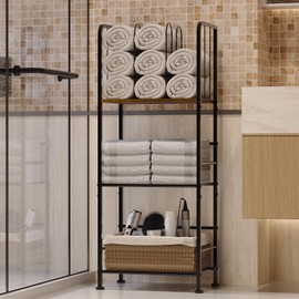 Towel Rack Free Standing 3-Tier M-Shaped Detachable Dividers, Durable Metal Towel Holder for Bathroom, Pool Towel Rack, Space-Saving Towel Storage Organizer, Modern Bath Towel Shelf for Home, Poolside