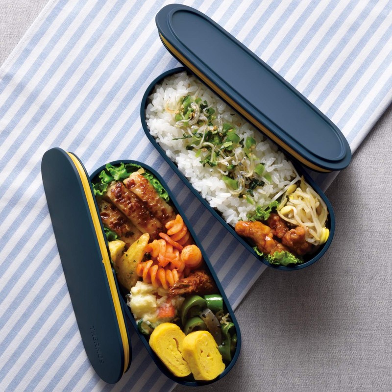 Thermos DJT-600W NVY Lunch Box, 2-Tier Fresh Lunch Box, 20.1