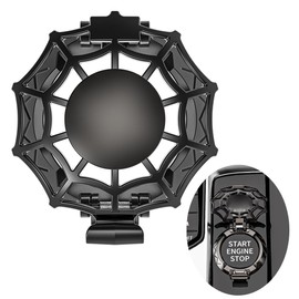 K LAKEY Push Start Button Cover, Universal Engine Ignition Decorations Zine Alloy Accessories Motorcycle Key Switch Black