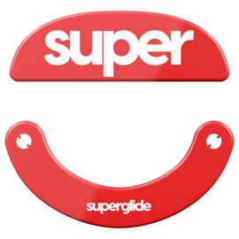 Superglide2 - New Controllable Speed Textured Surface Smoothest Mouse Feet Skates Made with Durable Strong Glass for Pulsar X2 Series Wireless Gaming Mouse [Red]