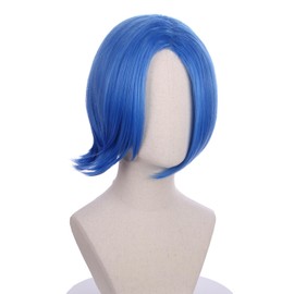 WAVELNM Kids Blue Wig Child Short Bob Wig with Bangs Dark Blue Bob Wig for Girls Kids Cosplay Wig Synthetic Wigs with Wig Cap