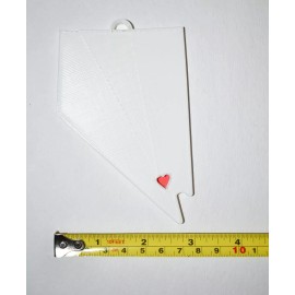 NEVADA STATE OUTLINE CARSON CITY RED HEART CUTOUT HANGING ORNAMENT USA PR244-NV