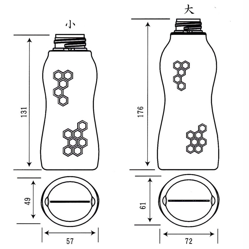 Nagao Honey Dispenser, 6.1 fl oz (180 ml), Honey Container,