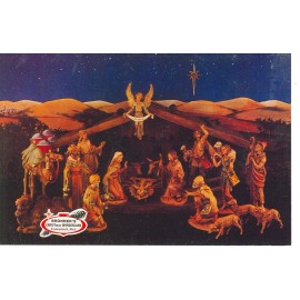 FRANKENMUTH MICHIGAN BRONNERS NATIVITY SET ON POSTCARD (CD#22*)