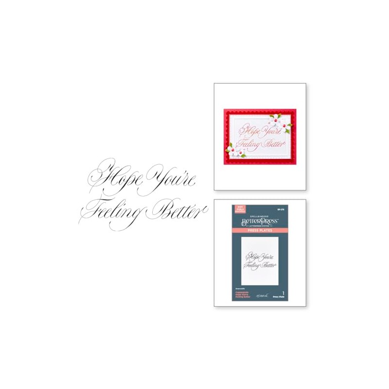 Spellbinders Copperplate Hope You're Feeling Better BetterPress Plate from The