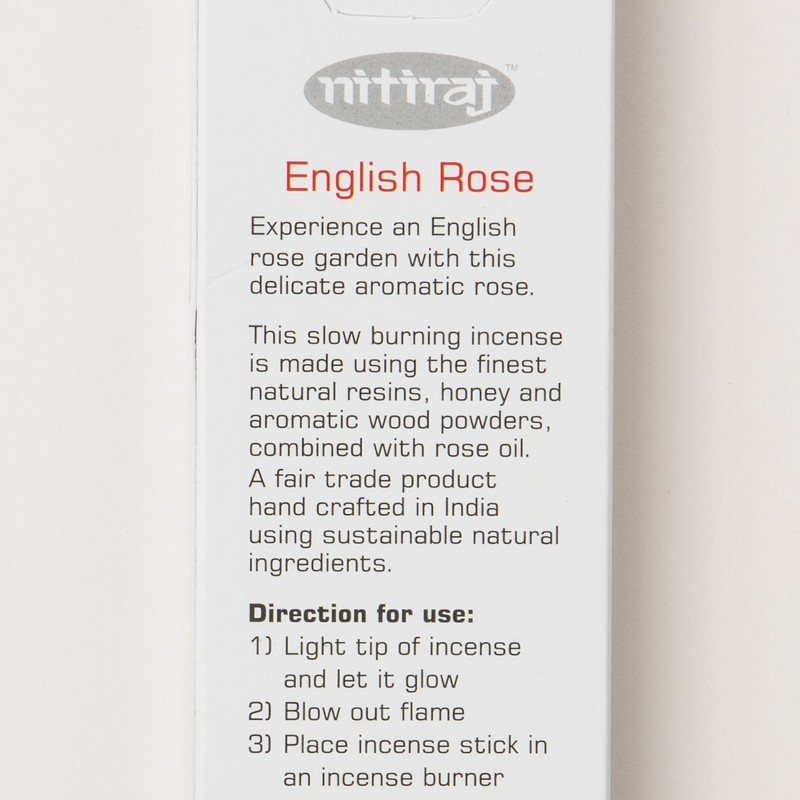 Nitiraj Premium English Rose Natural Incense Sticks 25 Grams