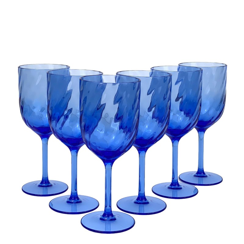 Yalin Set of 6 Unbreakable 15 oz Acrylic Plastic Wine