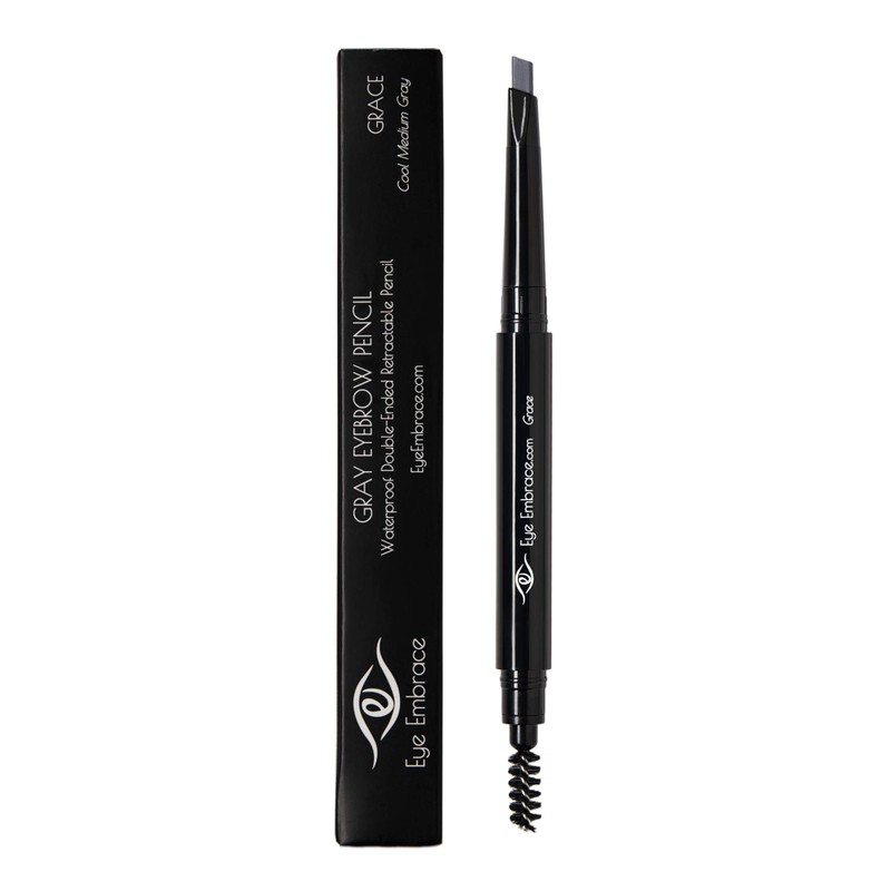 Eye Embrace Grace: Medium Gray Eyebrow Pencil – Waterproof, Double-Ended
