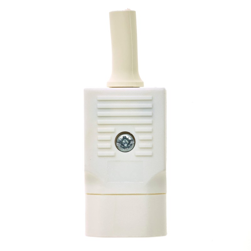 Reusable C14 IEC Connector, White, Straight - Socket Adapter Connector