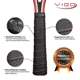 Vigo Sports® Premium Non-Slip Grip Tape - Anti Slip Overgrip Band for Tennis, Badminton & Squash Racquets - Tennis Grip Tapes for Your Racquet!, black