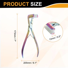 sourcing map Tape in Hair Extensions Pliers 7" Stainless Steel Flat Surface Sealing Hair Extension Plier Extensions Tape Sealing Clamp Pliers Tool for Women Hair, Colorful