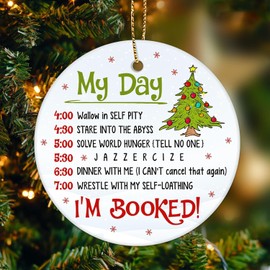 Gifts for Christmas, Cartoon Characters Christmas Ornament Ceramic 2-Side Printed, Christmas Movie Gifts, Christmas Decorations for Trees