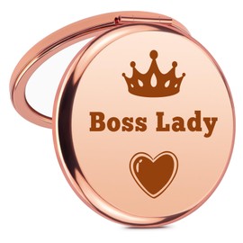 Boss Lady Makeup Mirror Boss Lady Birthday Christmas Thanksgiving Retirement Gifts Boss's Day Gift for Manager Leader Coworker Leaving Moving Gifts Compact Mirror Pocket Mirrors