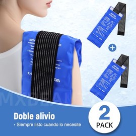 Compresas de Gel Frio,Bolsa de Hielo Grande,Paquetes de Hielo Deportivos,Compresa Fría con Banda Ajustable, Bolsa para Frio o Calor Reutilizable,Cold Pack Durable Resistente al Agua