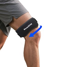 Neracking IT Band Strap, Adjustable IT Band Relief, Iliotibial Band Compression Wrap for Running, Cycling, Hiking, Exercising, Athletic Stabilizer for Men, Women (Blue Inside, 1 pc)