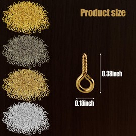 100 Pcs Small Screw Eye Pins, 10mm x 5mm small eye hooks, Eye hooks screw is suitable for jewelry making, pendant beads, DIY making (Rose Gold)