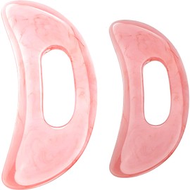 Yeesabella 2 PCS Gua Sha Stone Full Body Gua Sha Massager Guasha Stone Tool Lymphatic Drainage Massager Sculpting Anti Cellulite Guasha Scraper for Full Body Men Women Pink Plastic