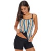Fashionable Women Surf Clothing Rainbow Striped Sling Single Piece Set