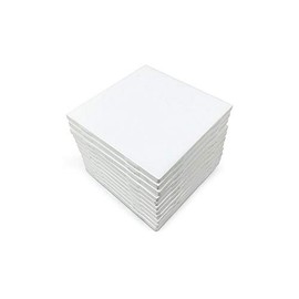 Set of 12 Glossy White Ceramic Tiles for Arts & Crafts by Squarefeet Depot Genuine Made in USA (4.25"x4.25")