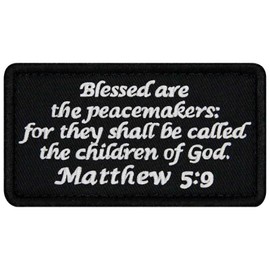 EmbTao Matthew 5:9 Blessed are The Peacemakers Parche bordado Insignia de motociclista con apliques divertidos emblema de gancho y bucle