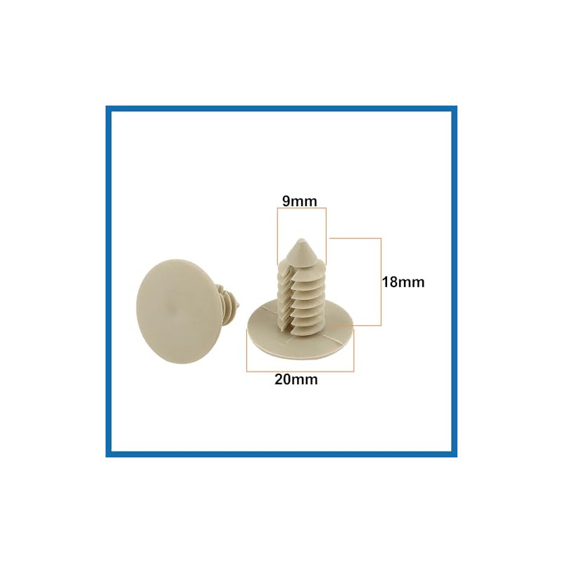 A ABSOPRO Car Beige Plastic Rivets Bumper Door Fastener Clips