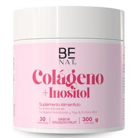 BENAT Colágeno Hidrolizado + Inositol 40:1 (Myo & D-Chiro) | 300 g | Formula avanzada con Ácido Fólico, Biotina, Vitamina C y Zinc | Sin Azúcar | Sabo