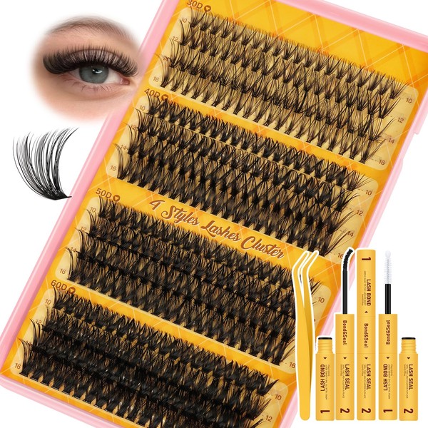 Lash Extension Kit Mixed Length 10-16mm 320PCS 30+40+50+60D Lash Clusters