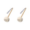 2 Pcs 14 Inch White Soft Wool Gong Mallet Felt