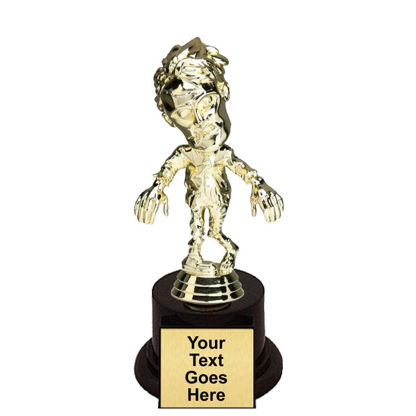 Halloween Zombie Trophy with 4 Lines of Custom Text