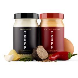 TRUFF Mayo, Gourmet Mayonnaise made with Black Winter Truffles, Sunflower Oil, Cage-Free Eggs | Heat and Umami for Savory Spreads, Salads, Non-GMO, Gluten Free | Original and Spicy Flavor with Premium Box - Bundle of 2