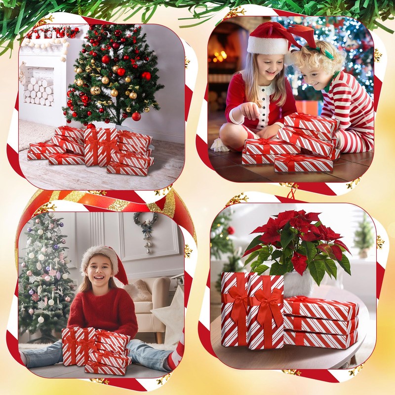 Yeyeplum 12 Pcs Christmas Gift Boxes with Lids Bow Velvet