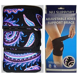 Neoprene Adjustable Knee Support Brace Purple Paisley Small