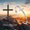 DAOCHONG 925 Sterling Silver Cross Bracelet for Women Adjustable Religious