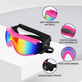 PETLESO Dog Glasses Sunglasses for Large Dogs Dog Protective Glasses Easy to Wear Anti-UV Protective Glasses Motorcycle Dog Glasses for Large/Medium Dogs