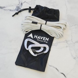Haven Hammock Whoopie Slings with Ultralight Carabiners - Hammock Straps Accessory - Hammock Accessories - Hammock Camping (Silver)