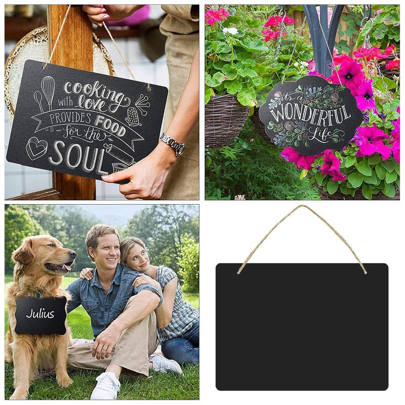 NOELAMOUR Chalkboard Black Board Wall Hanging Double Sided Sign Sign